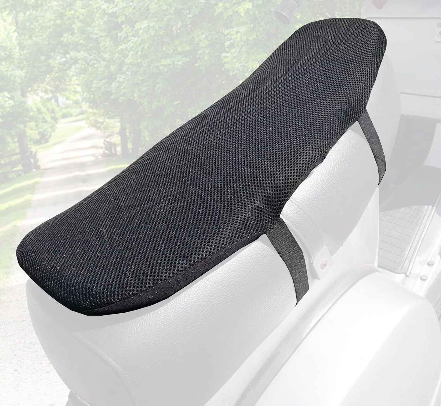 Auto Accessori Lupex Gel-Sitzkissen für Motorräder und Sooter in 3D, Sattelbezug, verstellbar, rutschfest, atmungsaktiv und flexibel, Sitzbezug, Maße 62 x 29 x 3 cm von Auto Accessori Lupex