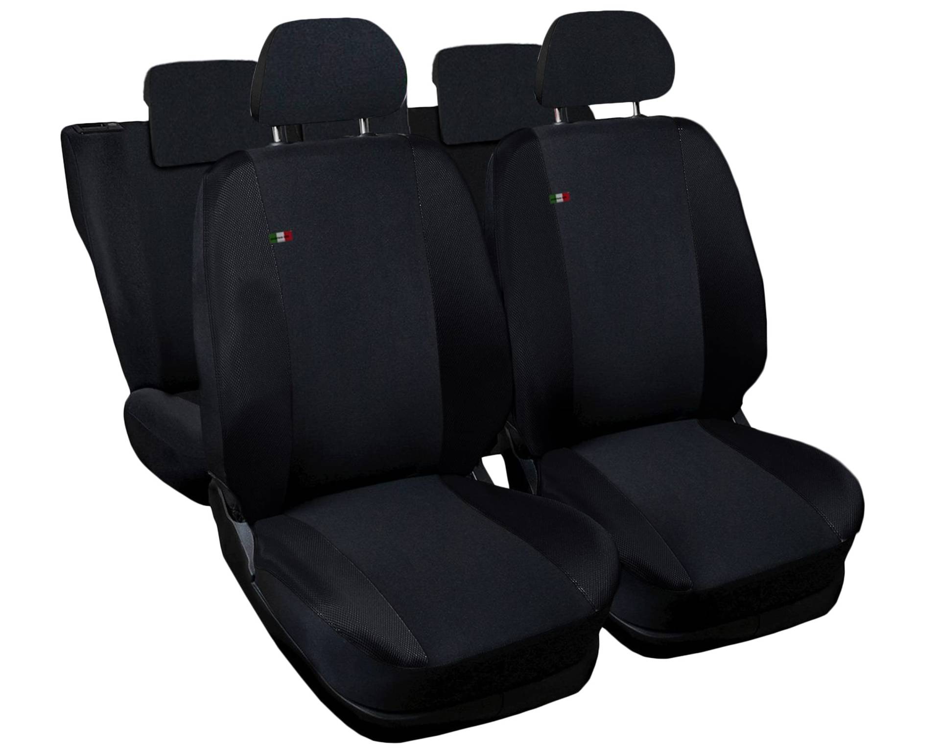 Auto Accessori Lupex Shop Autositzbezüge kompatibel mit Octavia | Made in Italy | Set für vorne und hinten | gesticktes Logo | Airbag kompatibel (schwarz/schwarz) von Auto Accessori Lupex