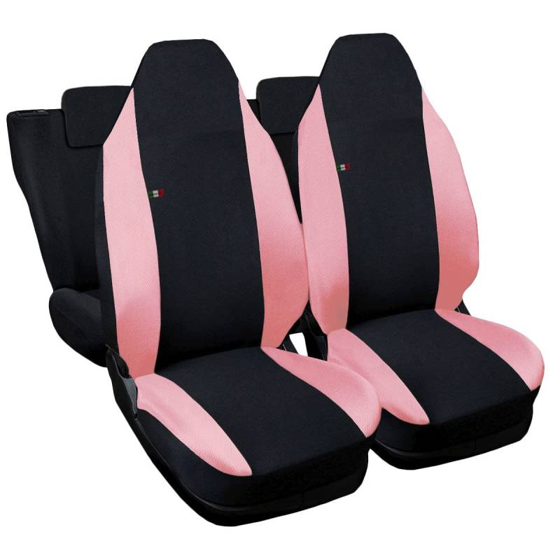 Auto Accessori Lupex - Sitzbezüge für Autositz, kompatibel Autositzbezüge für Aygo, Schwarz Rosa, Made in Italy, Set für Vorder- und Rücksitze, Polyester-Gewebe, Auto-Innenbezüge von Auto Accessori Lupex