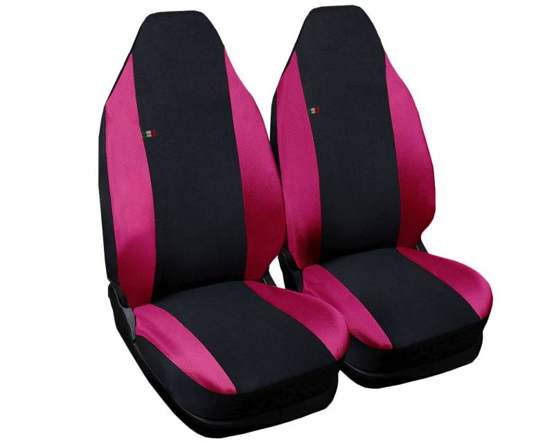 Auto Accessori Lupex - Sitzbezüge für Autositz, kompatibel Autositzbezüge für Smart Fortwo Zweite Serie, Schwarz Fuchsia | 453 | Made in Italy | Sitzbezug Set Paar Vorne | Innensitze von Auto Accessori Lupex