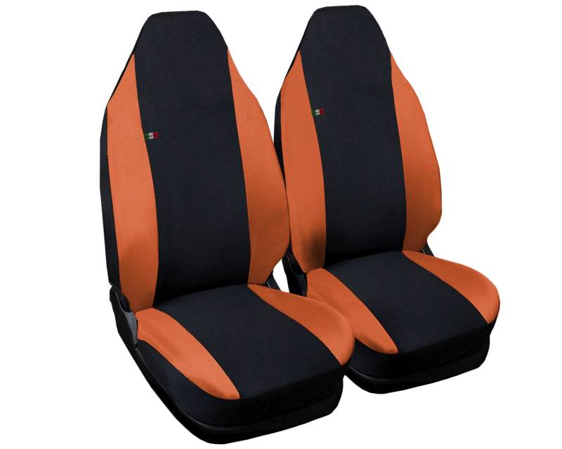 Auto Accessori Lupex - Sitzbezüge für Autositz, kompatibel Autositzbezüge für Smart Fortwo Zweite Serie, Schwarz Orange | 451 | Made in Italy | Sitzbezug Set Paar Vorne | Innensitze von Auto Accessori Lupex