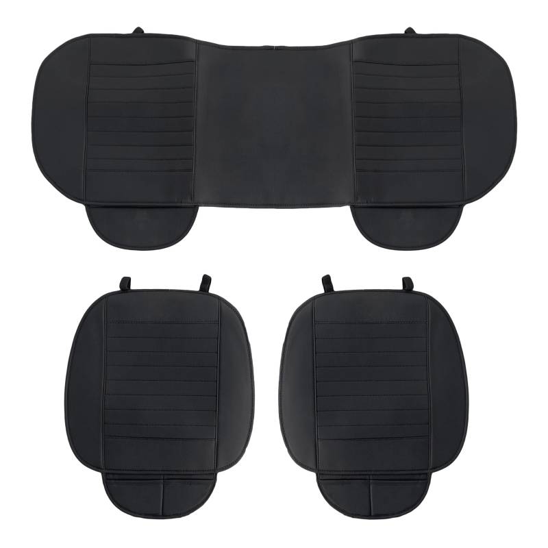 Auto Accessori Lupex Autositzbezug 3 Stück Universal PVC Schwarz | Sitzschutz 2 vorne und 1 hinten | Protector Comfort Automotive Kissen für den Innenraum von Auto Accessori Lupex