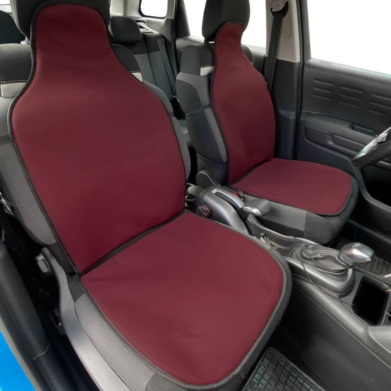 Auto Accessori Lupex - Universal Auto Rückenlehnen aus 100% Polyester - Komfort, Rückenstütze, Sitzschutz und einfach zu installieren - Passend für alle Fahrzeuge (Bordeaux) von Auto Accessori Lupex