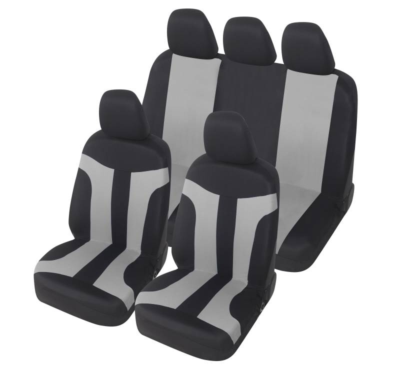 Auto Accessori Lupex - Universal Autositzbezüge LS05 | Farbe Grau | Set Vorne und Hinten | Polyester | No SUV von Auto Accessori Lupex