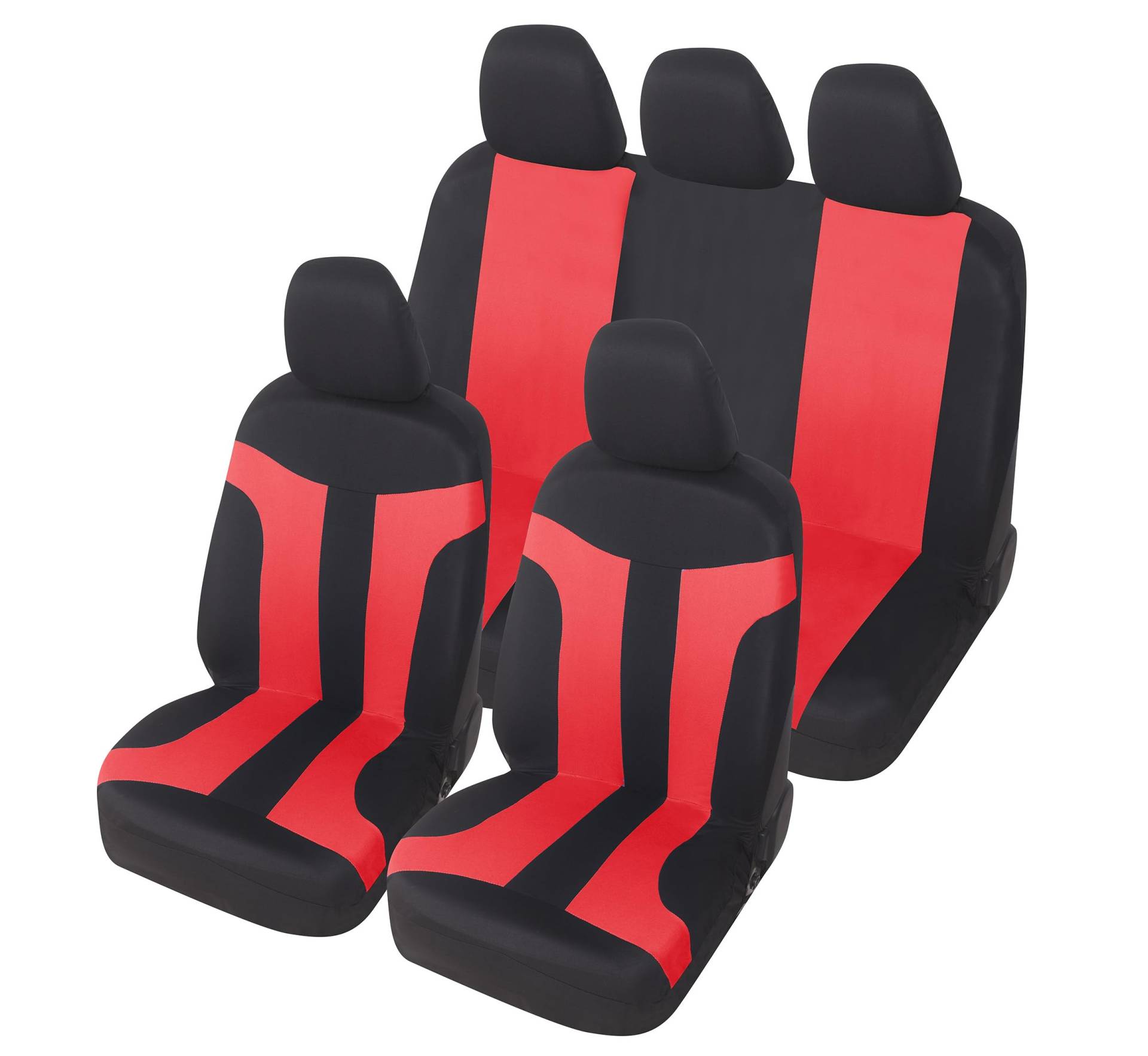 Auto Accessori Lupex - Universal Autositzbezüge LS05 | Farbe Rot | Set Vorne und Hinten | Polyester | No SUV von Auto Accessori Lupex