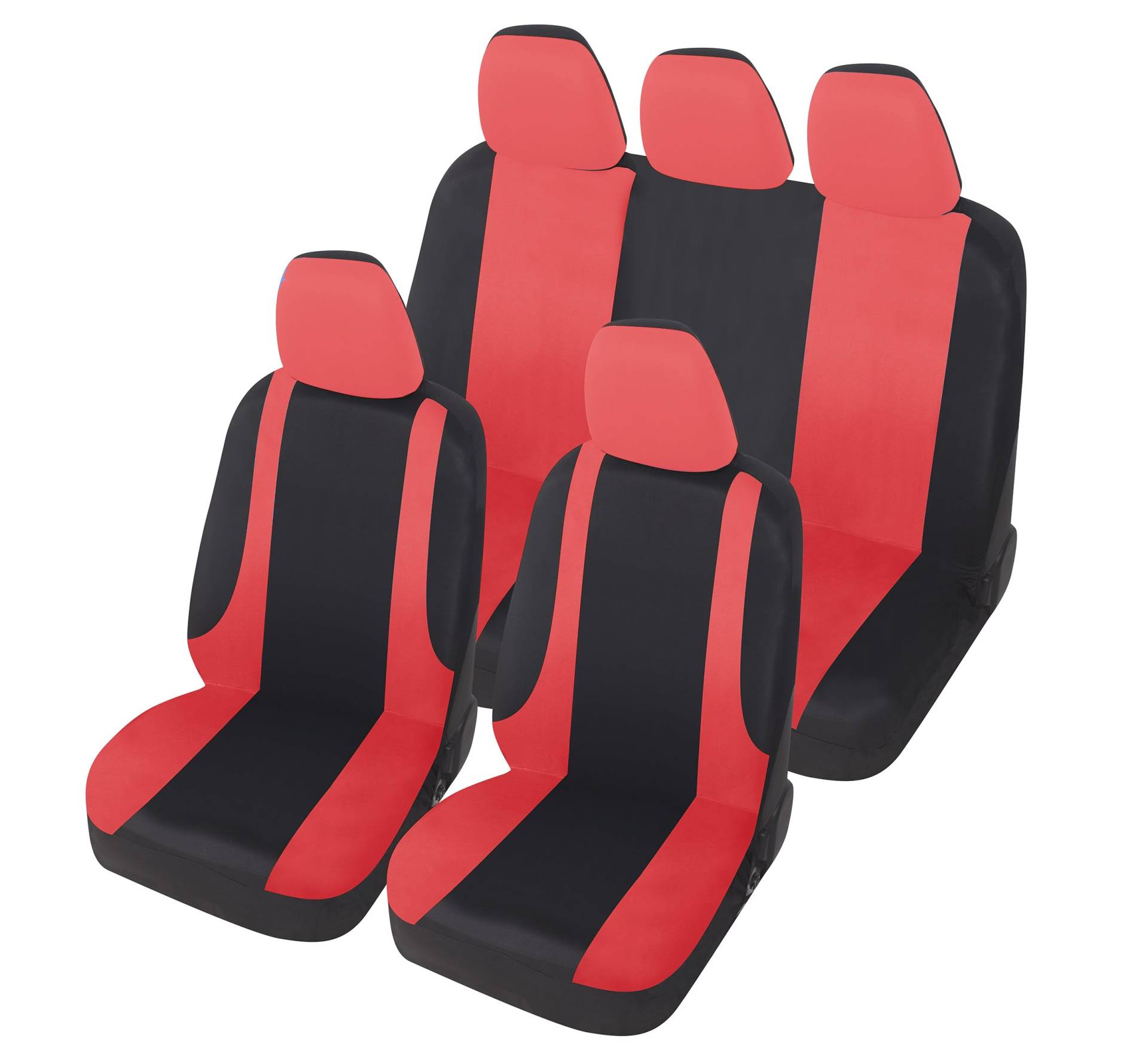 Auto Accessori Lupex Universal-Autositzbezüge LS10, Sitzbezüge Farbe Rot, Set vorne und hinten, Material Polyester, kein SUV von Auto Accessori Lupex