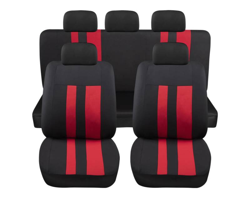 Auto Accessori Lupex Universal LS07 Auto-Sitzbezüge, rot, vorne und hinten, aus Polyester von Auto Accessori Lupex