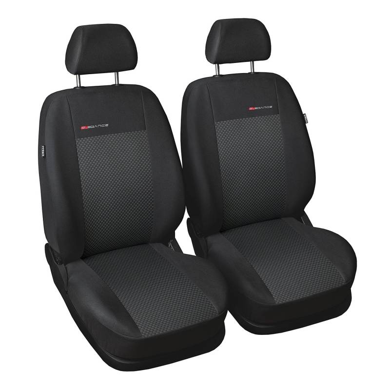 Sitzbezüge Autositzbezug Komplettset Universal Grau,Elegance, kompatibel mit Toyota Yaris Front 1+1 von Auto-Dekor