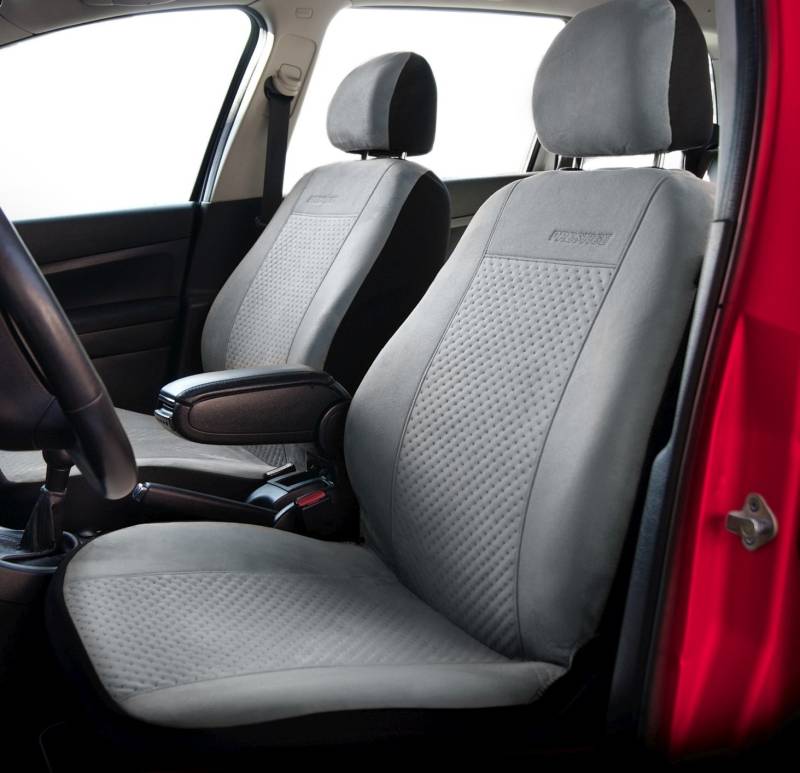 Universal Autositzbezüge PRESTIGE ALCANTARA für SEAT (Altea - Arosa - Cordoba - Fura - Ibiza - Leon - Malaga - Marbella - Toledo) (Grau) von Auto-Dekor