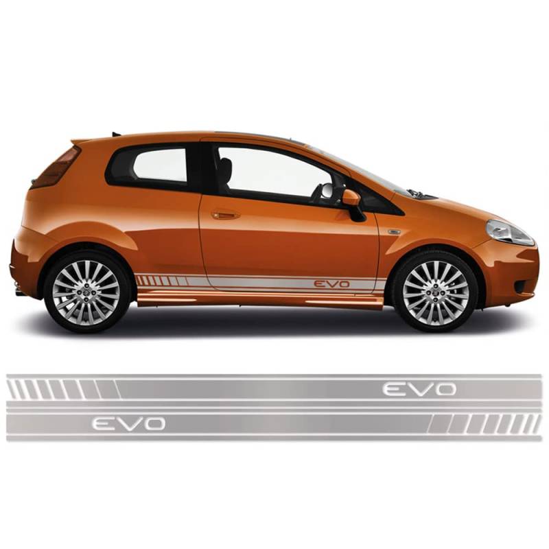 Auto-Dress Seitenstreifen Aufkleber Set/Dekor passend für FIAT Punto - Motiv: Evo (145 Burgundy) von Auto-Dress