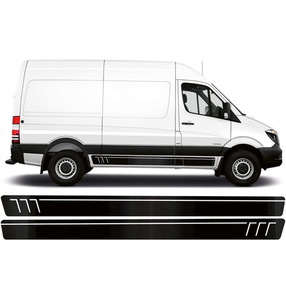 Auto-Dress Seitenstreifen Aufkleber Set/Dekor passend für Mercedes Sprinter - Motiv: Edition-One (Schwarz Glanz) von Auto-Dress