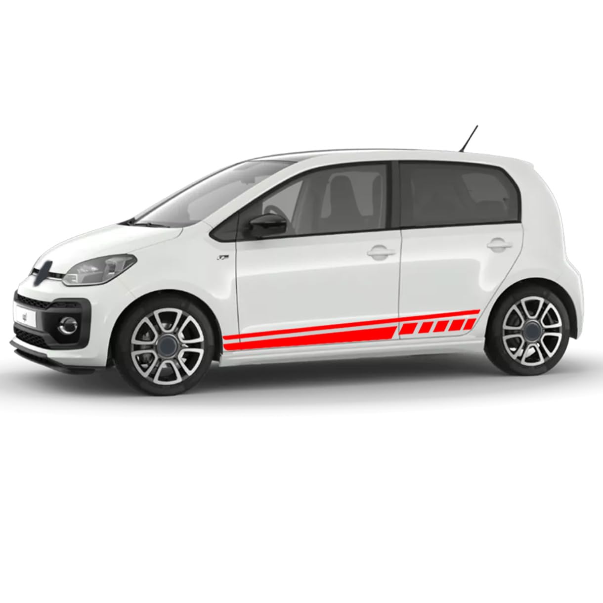 Auto Seitenstreifen Aufkleber-Set,Dekor-Sticker komp. mit VW Up in Wunschfarbe(246 Red Flame) von Auto-Dress