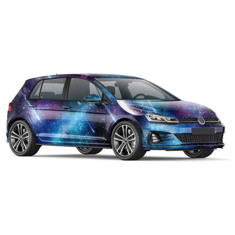 Design-Autofolie im Galaxy-Stil für 3D Car Wrapping mit Luftkanälen 100x150cm von Auto-Dress