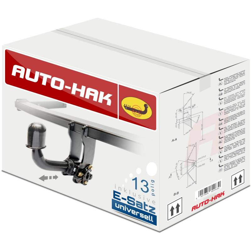 AUTO-HAK NEU Anhängerkupplung AHK abnehmbar horizontal kompatibel mit Audi A4 B6 Cabrio 2 Türer 11.2000-09.2004 mit 7-polig Universal-Elektrosatz/E-Satz von Auto-Hak