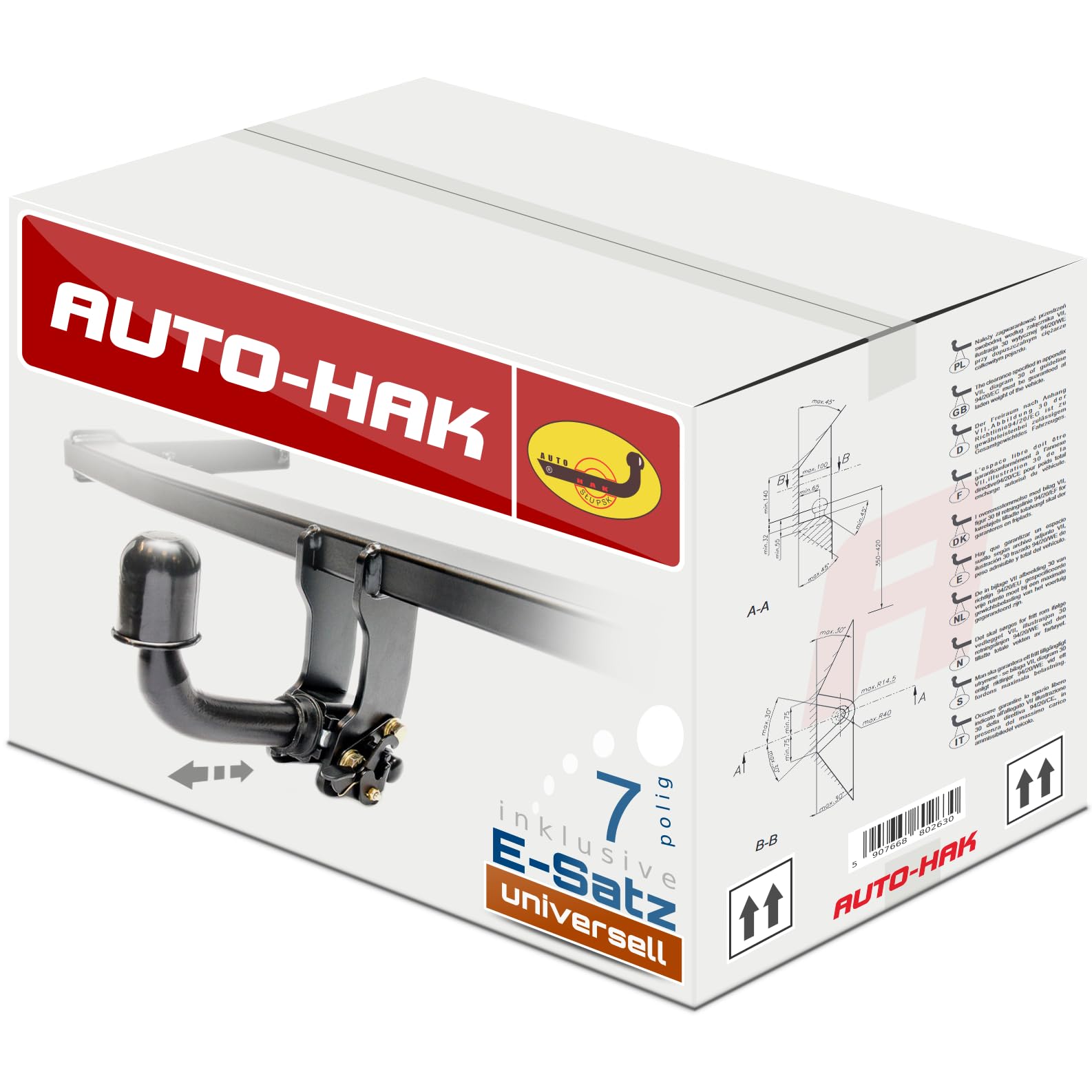 AUTO-HAK NEU Anhängerkupplung AHK abnehmbar horizontal kompatibel mit Citroen C-Crosser SUV 09.2007-08.2012 mit 7-polig Universal-Elektrosatz/E-Satz von Auto-Hak