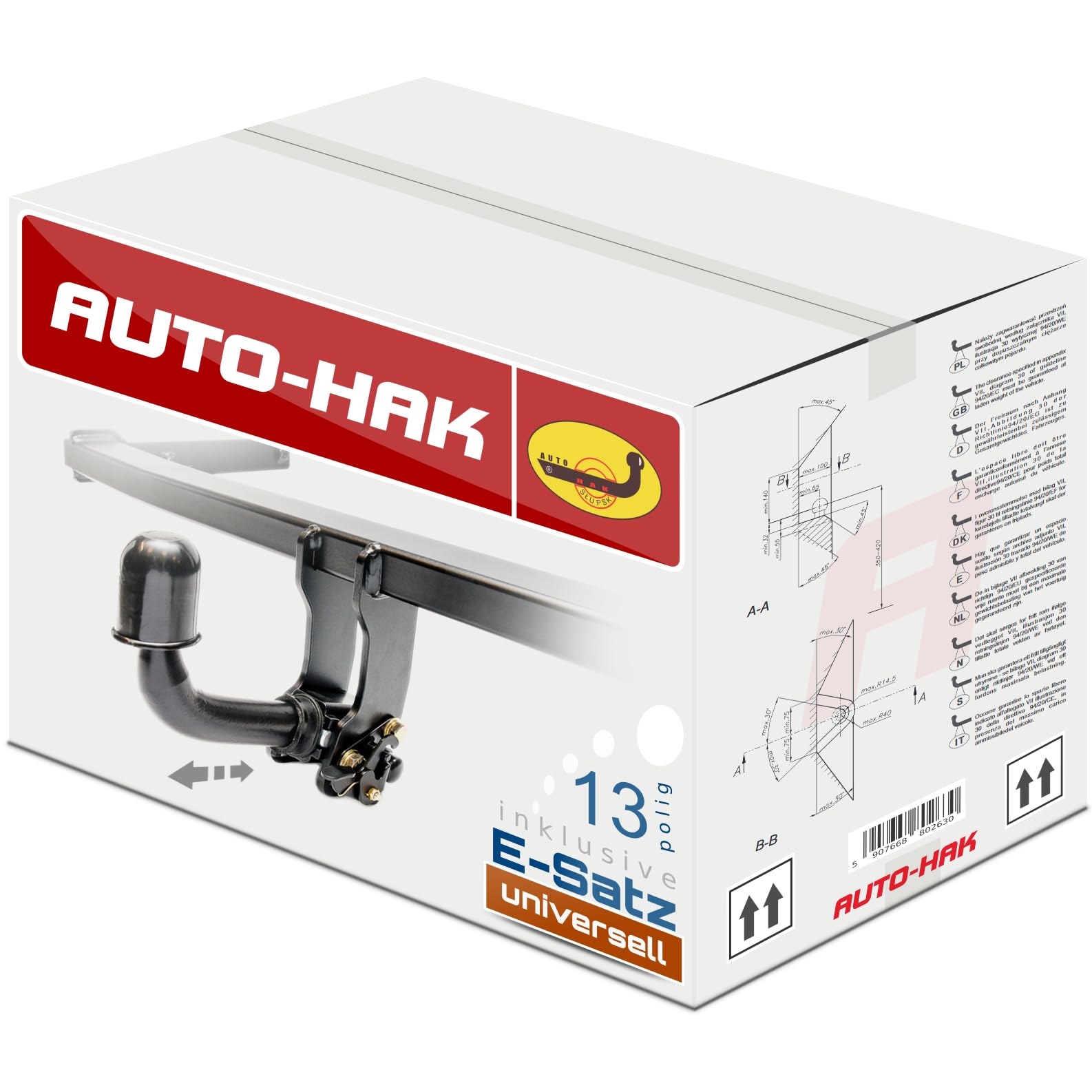 AUTO-HAK NEU Anhängerkupplung AHK abnehmbar horizontal kompatibel mit Dacia Logan MCV II Kombi 07.2013-12.2016 mit 7-polig Universal-Elektrosatz/E-Satz von Auto-Hak