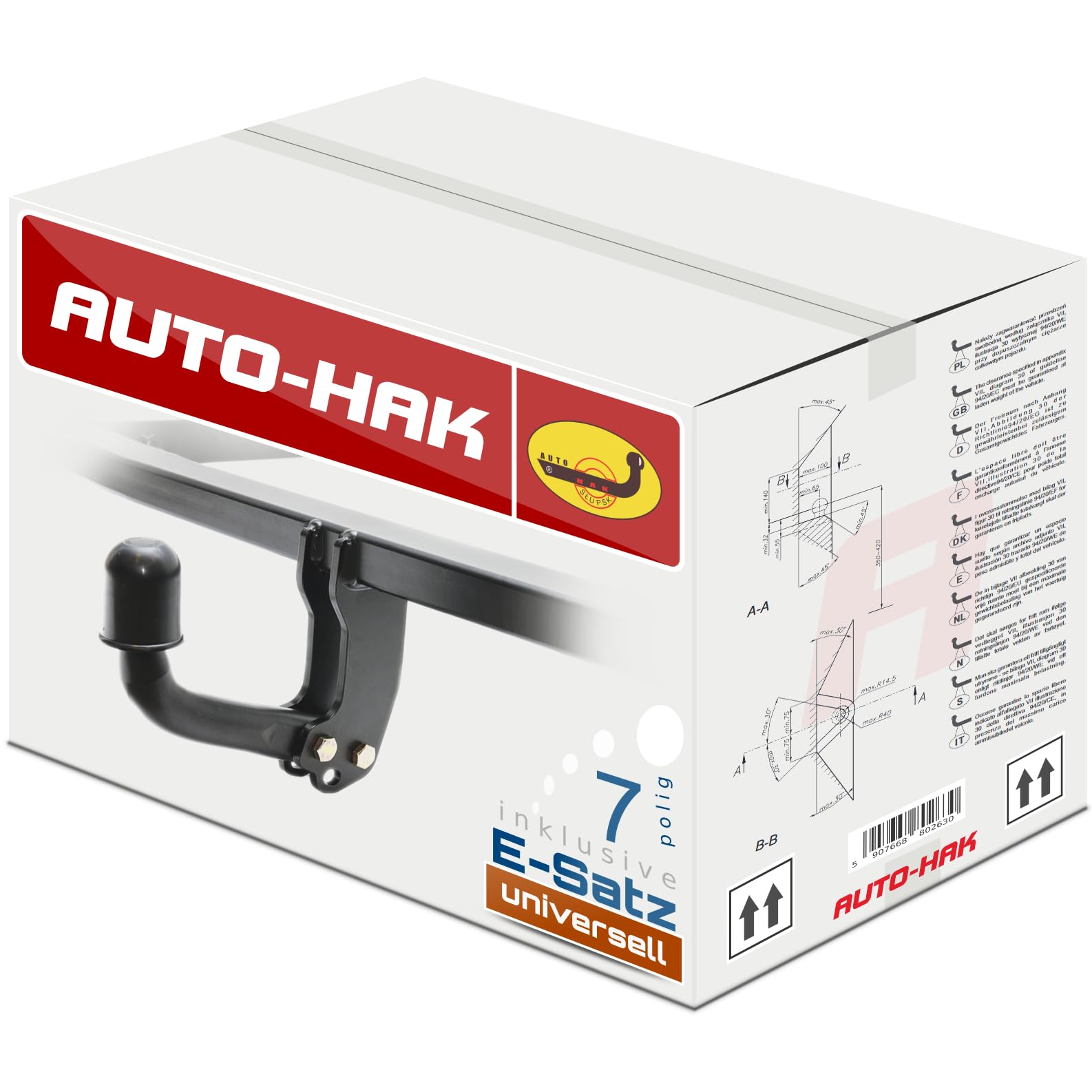 AUTO-HAK NEU Anhängerkupplung AHK starr kompatibel mit Audi 100 C4 Avant Kombi 07.1991-05.1994 mit 7-polig Universal-Elektrosatz/E-Satz von Auto-Hak