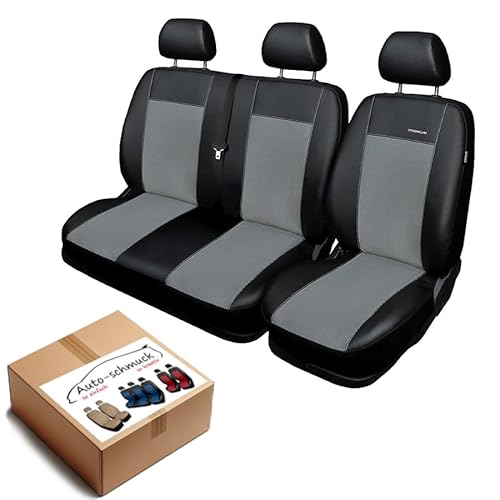 VIVARO Sitzbezüge nach Maß Autoplanen perfekte Passform Schonbezüge Sitzschoner Velour + Strickpolster ®Auto-schmuck (Vivaro B 3x1 grau) von Auto-schmuck so einfach so kreativ