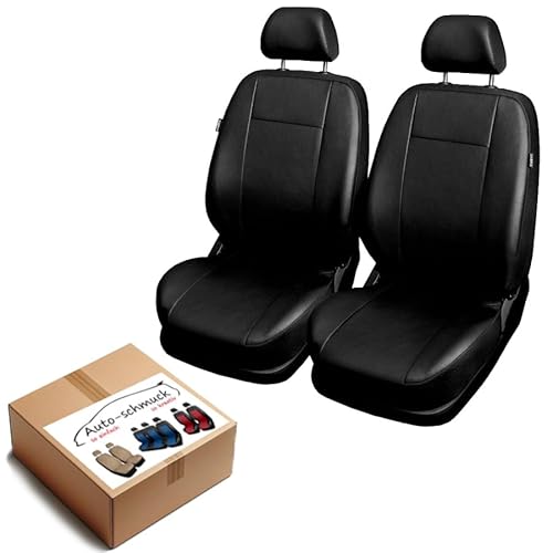 VORDERSITZE 2er Set Sitzbezüge Schonbezüge Sitzschoner Velour + Strickpolster oder Öko-Leder + künstliches Wildleder ®Auto-schmuck (Comfort schwarz) von Auto-schmuck so einfach so kreativ