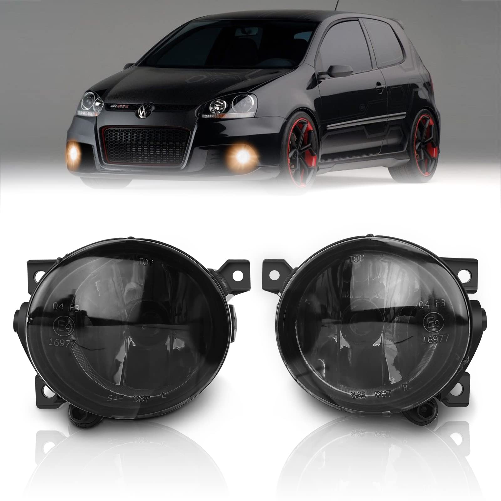 AutoBeeDen Nebelscheinwerfer für Volkswagen GTI Golf V/5 Jetta III/3 Scirocco Up Amarok, (VW 1K1 1K5 1K2 137 138), SEAT Mii KF1, Skoda Citigo, 10/2003-04/2017 (Schwarz) von AutoBeeDen