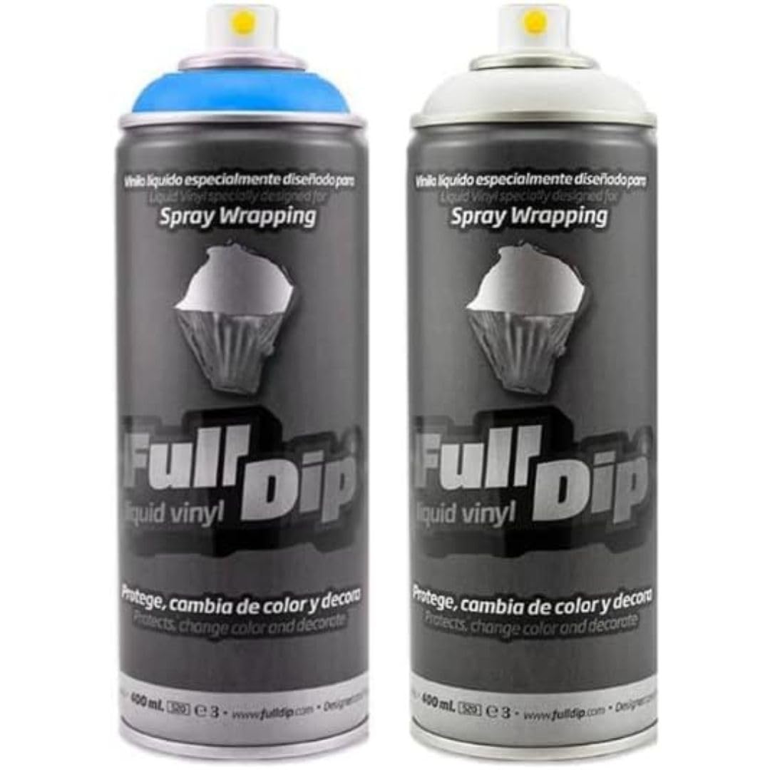 Spraydose mit abziehbarer Full-Dip-Farbe, fluoreszierend, mit weißer Basis, entfernbar, Neonfarben (Neonblau) von AutoFullCar