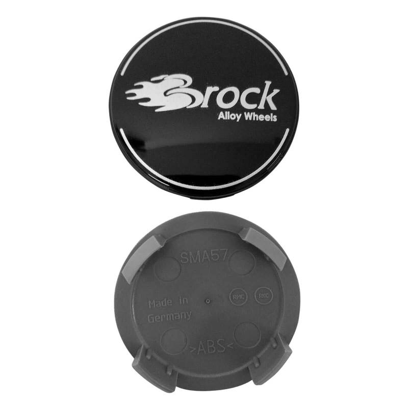 4 Stück Original Brock Nabendeckel 57mm Schwarz Glänzend EM148 4er-Set Nabenkappen Felgenkappen Nabenabdeckungen Radnabendeckel von AutoPremiumTeile