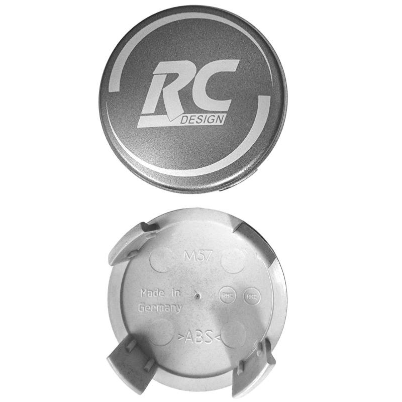 4 Stück Original RC Nabendeckel 57mm Grau Matt EM197 4er-Set Nabenkappen Felgenkappen Nabenabdeckungen Radnabendeckel von AutoPremiumTeile