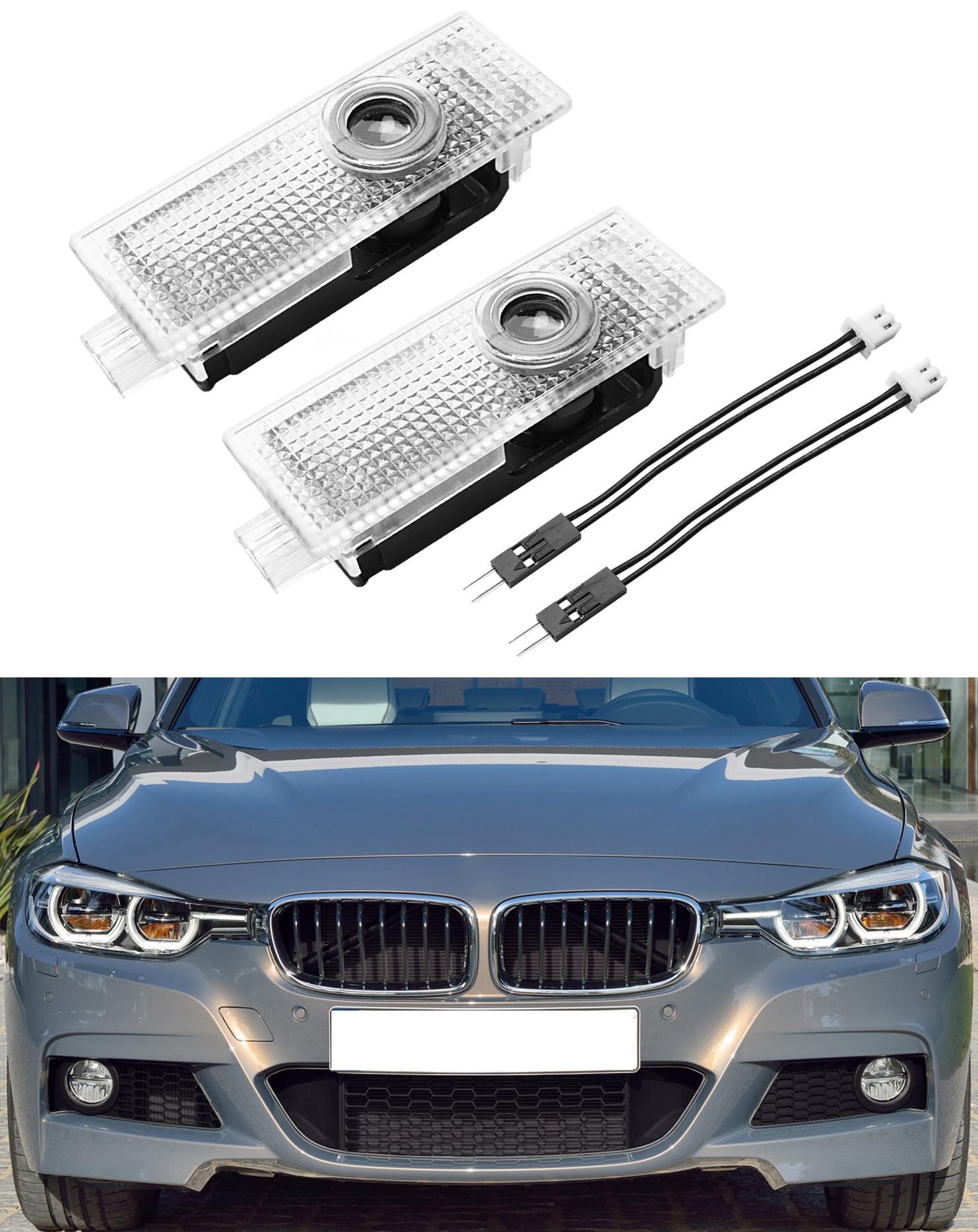 Auto LED Logo Projektor Pfützentürleuchten Kompatibel mit BMW 1/2/3/4/5/6/7er X1/X2/X3/X4/X5/X6 Zubehör, Kein Verblassen 4K-HD Auto Willkommenslichter (2 Stk) von AutoQi