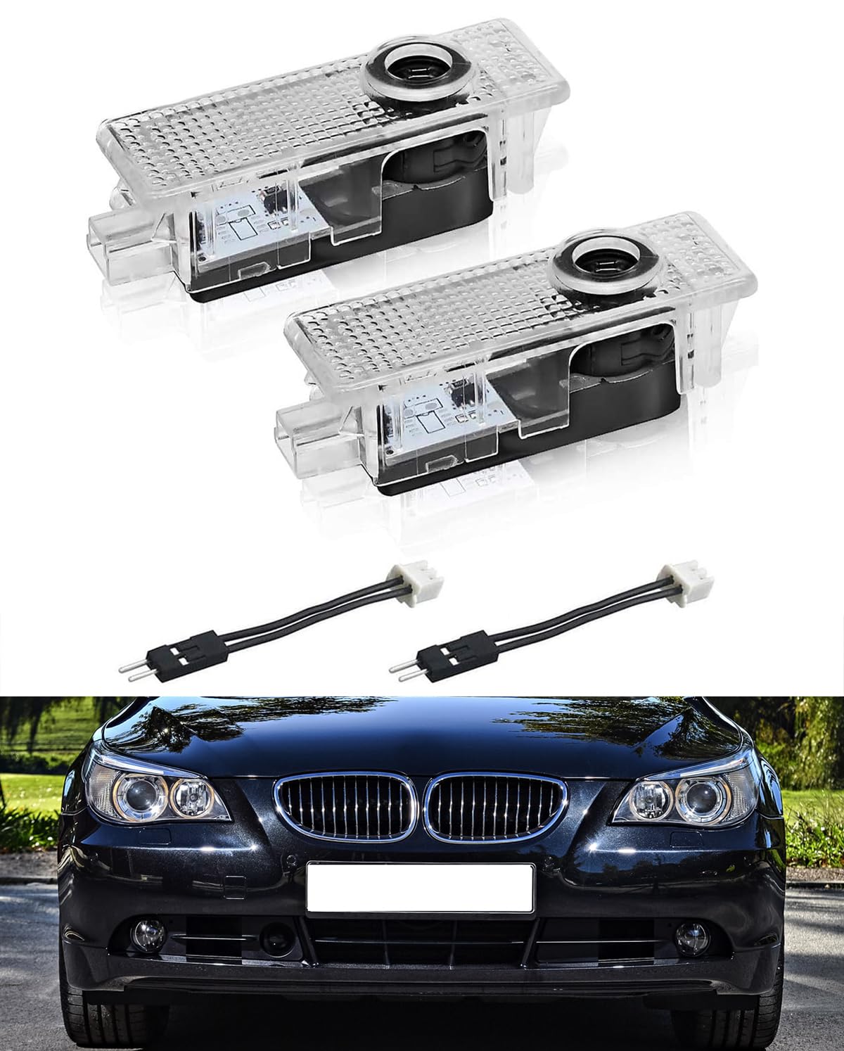 AutoQi Für BMW E81 E82 E90 E91 E92 E60 E61 E63 E64 F10 F11 F12 M-Power LED Projektor Einstiegsbeleuchtung Tür Logo Lampe Laser Türlicht, 2 Stk von AutoQi