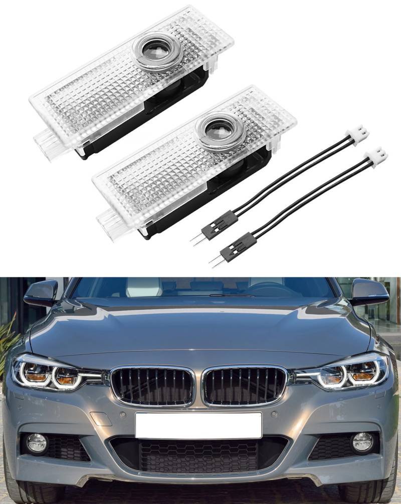 AutoQi 2x LED Logo Projektor Laser M-Power Türlicht für BMW F20 F21 F22 F23 F30 F31 F48 F39 F25 F26 F15 F16 G30 G31 LED Einstiegsbeleuchtung Lampe, 2 Stk von AutoQi