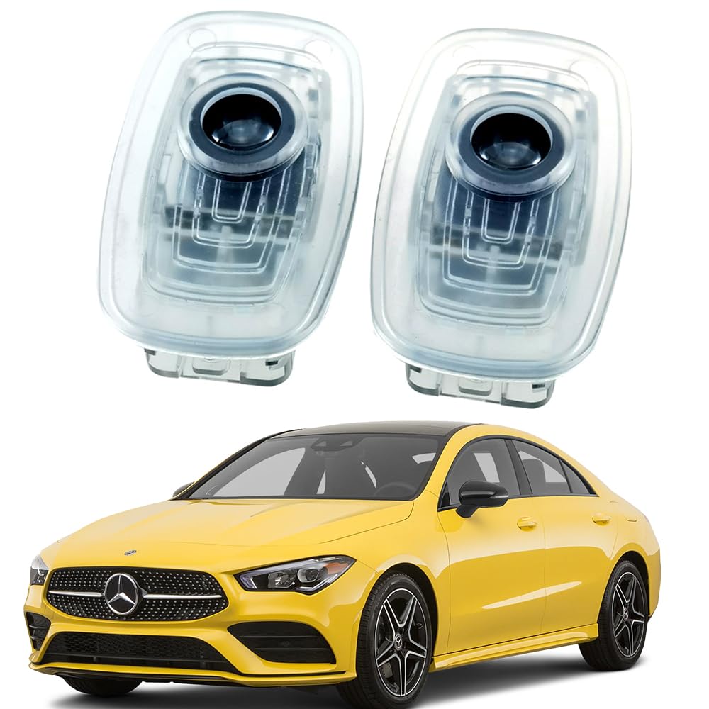 AutoQi Willkommenslicht für Mercedes CLA C118 X118 CLS C257 E-Klasse C238 A238 LED Stern Logo Projektor Einstiegsbeleuchtung Laser Türlicht, 2 Stück Lampe von AutoQi