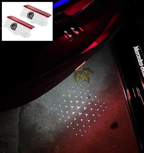 AutoQi Für Mercedes W176 W177 W205 S205 W212 W213 W242 W246 W247 W166 LED Projektor Einstiegsbeleuchtung Tür Logo Laser Türlicht, 2 Stk (Alle Sterne) von AutoQi