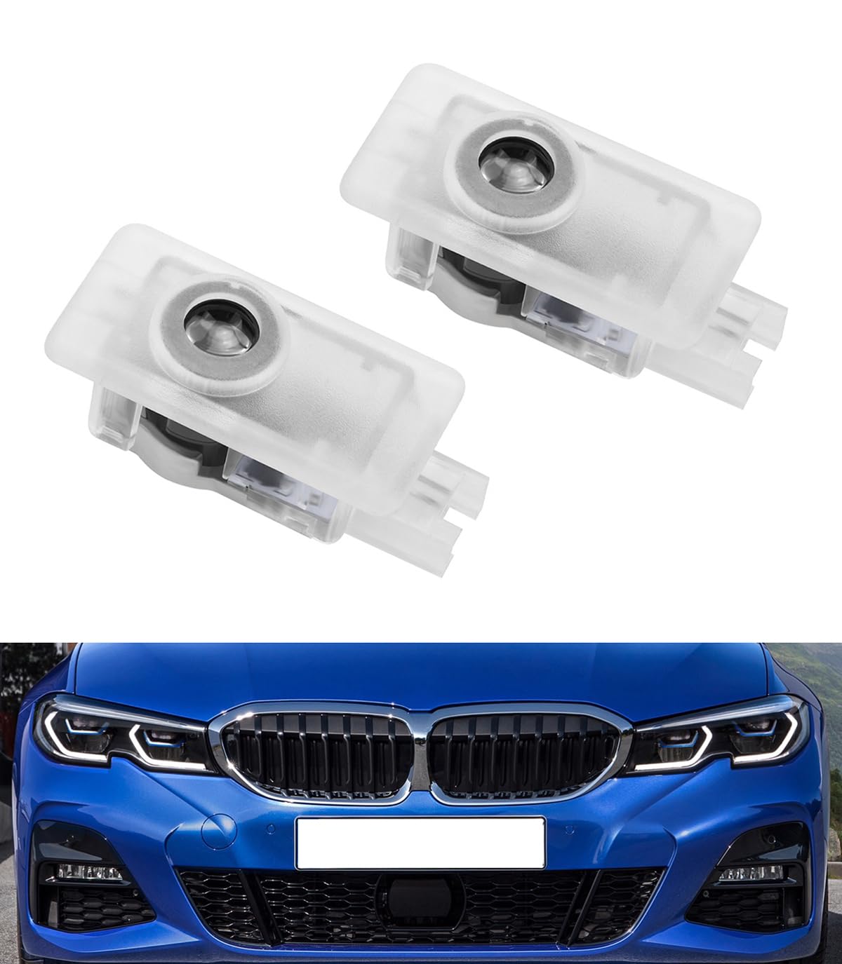 AutoQi Willkommenslicht für BMW F40 F44 G42 G20 G21 G22 G23 X1 U11 iX1 LED Projektor Logo Einstiegsbeleuchtung Laser Türlicht, 2 Stk (///M-Power) von AutoQi