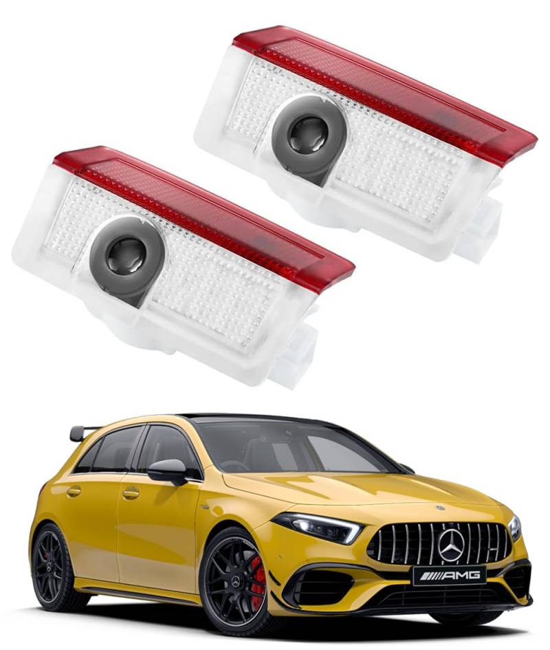 AutoQi Willkommenslicht für Mercedes W176 W177 W205 W242 W247 W212 W213 LED AMG Projektor Einstiegsbeleuchtung Logo Laser Türlicht A35 C43 C63 E53, 2 Stk von AutoQi