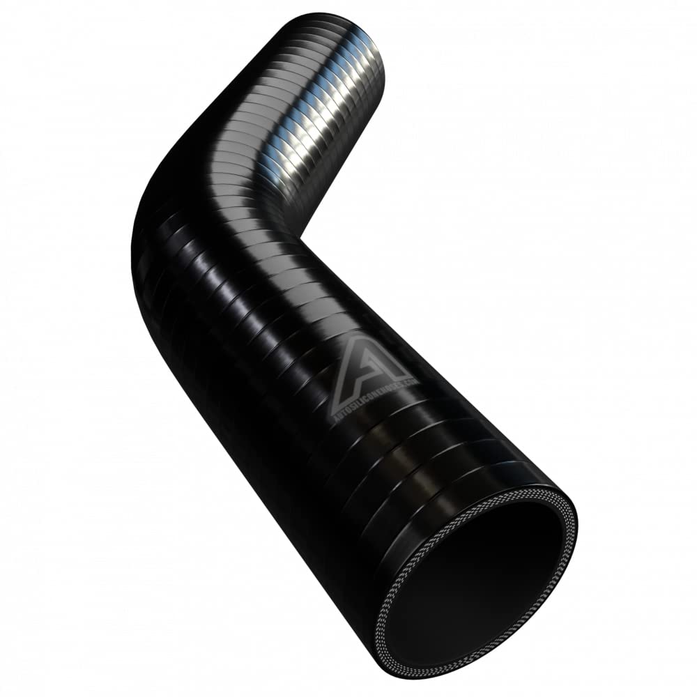 35 mm ID schwarz 45 Grad Silikon Ellenbogen Schlauch – autosiliconehoses von AutoSiliconeHoses.com