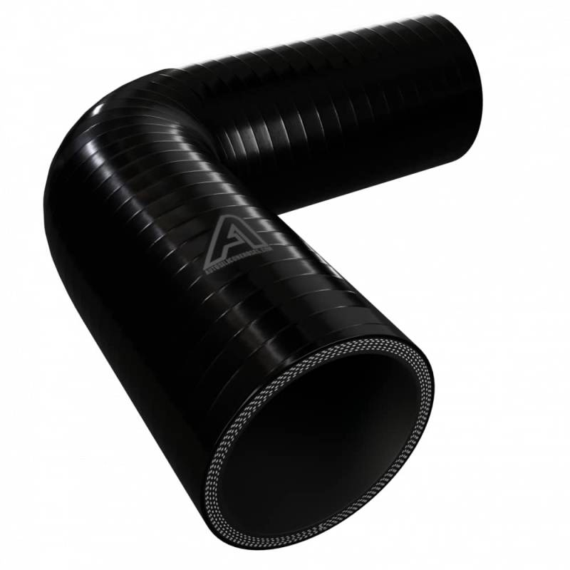 60 mm ID schwarz 90 Grad Silikon Ellenbogen Schlauch – autosiliconehoses von AutoSiliconeHoses.com