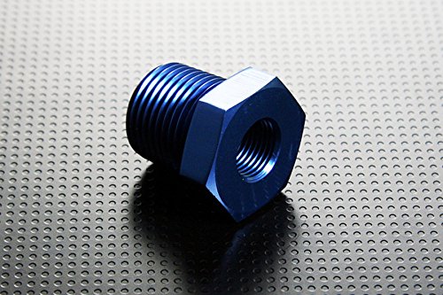 Autobahn88 Aluminium eloxierter Manometersensor-Reduzierer, gerade 1/2 NPT auf 1/8 NPT (blau) von Autobahn88