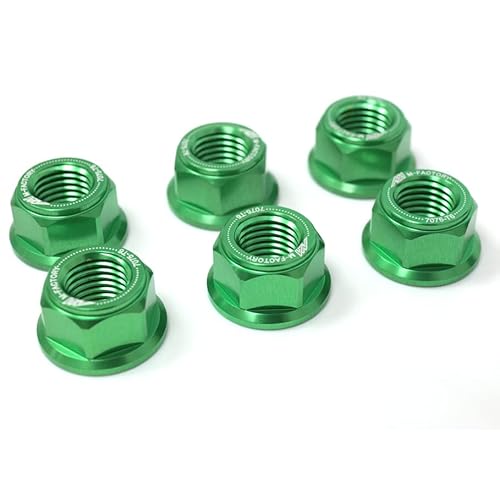 Autobahn88 Motorrad Ritzel Mutter Dress-up Kit, kompatibel mit Kawasaki Z1000 2003-2013 (Green) (Set of 6) von Autobahn88