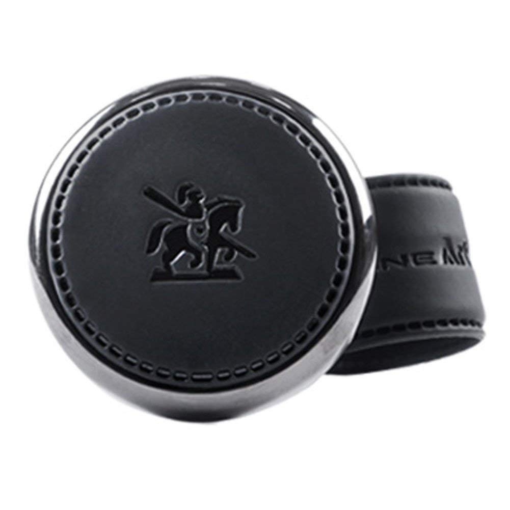 [Leder Power Knob] BLACKSUIT Power Handle Spinner Griff Autozubehör Luxus Hochwertige Power Handle Lenkrad Spinner Knob (schwarz) von Autoban