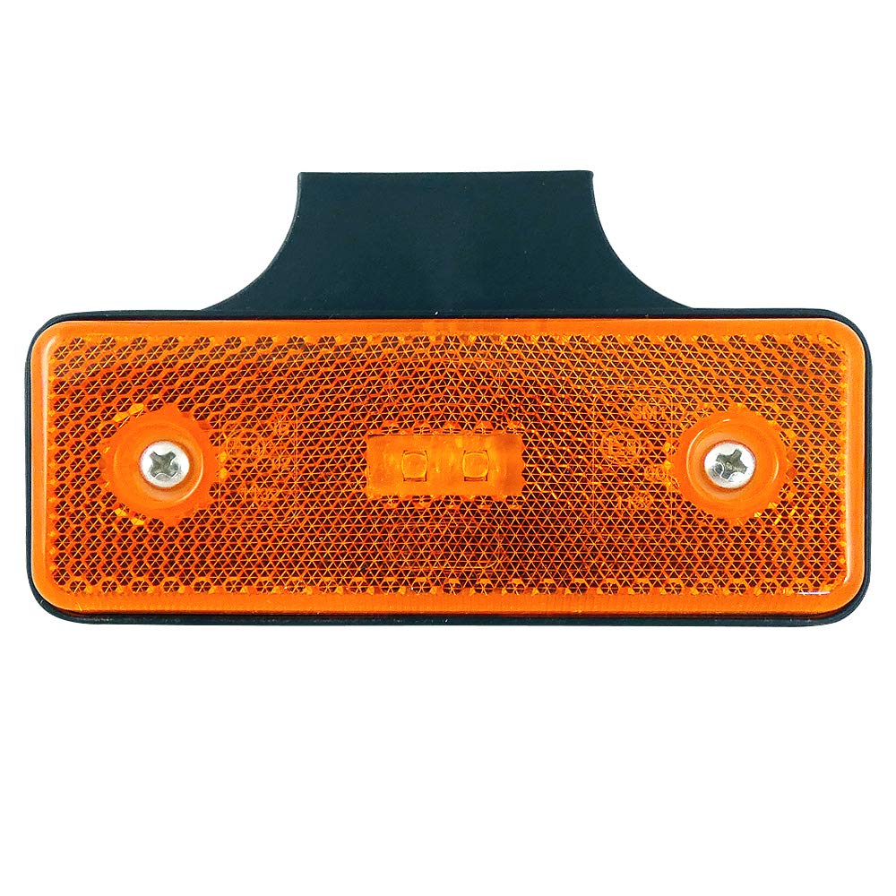 1x LED Seitenmarkierungsleuchte Begrenzungsleuchten mit Halterung 12/24V E9 Orange LKW Anhänger Träger Wohnwagen von Autobits