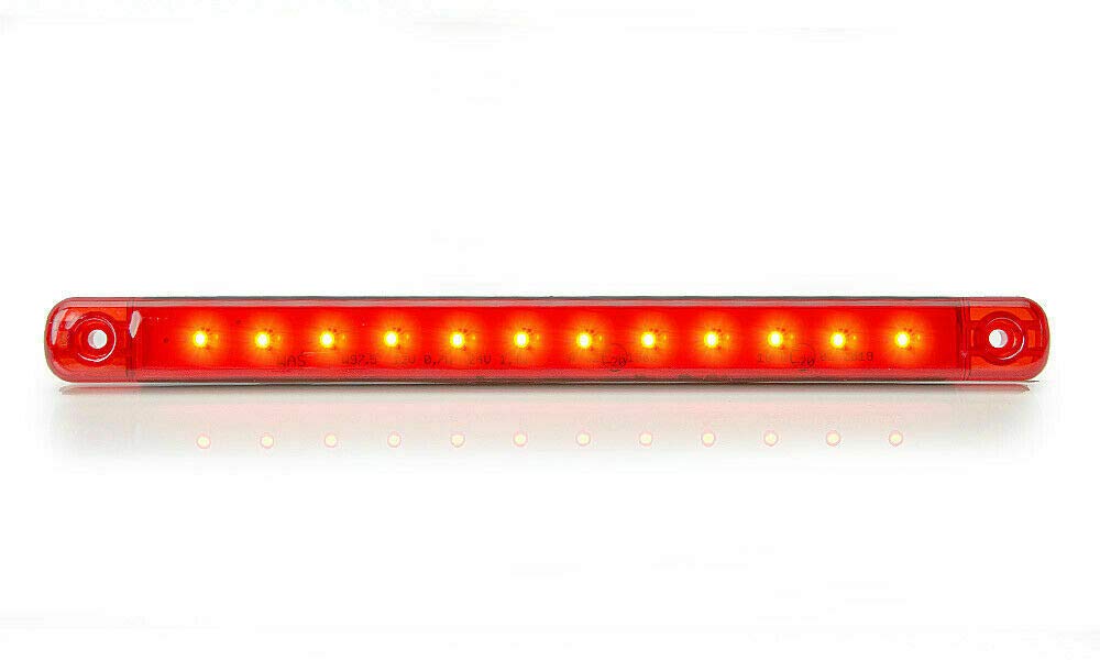 1x LED Umrissleuchte 12/24V seitliche Positionsleuchte Begrenzungsleuchte 0,7W/1,4W mit 12 LEDs Rot E20 Prüfzeichen IP66/68 Dichtungsklasse LKW Anhänger von Autobits