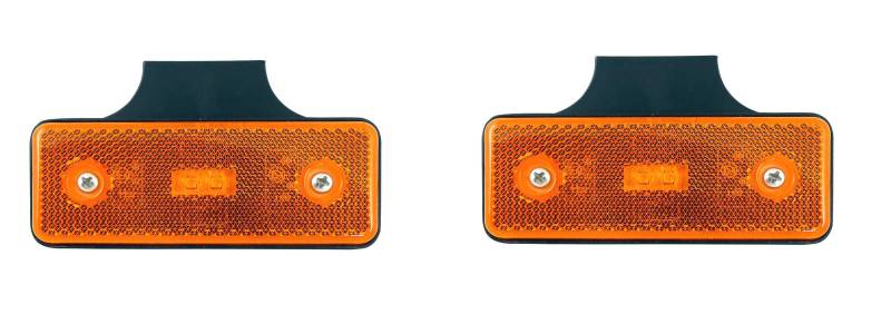 2 Stück 12/24V LED Seitenmarkierungsleuchte Begrenzungsleuchten mit Halterung E9 Orange LKW Anhänger Träger Wohnwagen von Autobits