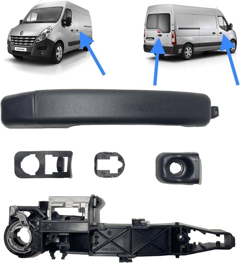 Innenmechanismus + Türgriff vorne rechts (Beifahrerseite) oder Schiebetür links (Fahrerseite) oder Flügeltür hinten, kompatibel mit Master 3 Movano B NV400 806069981R 806064162R von Autocraft