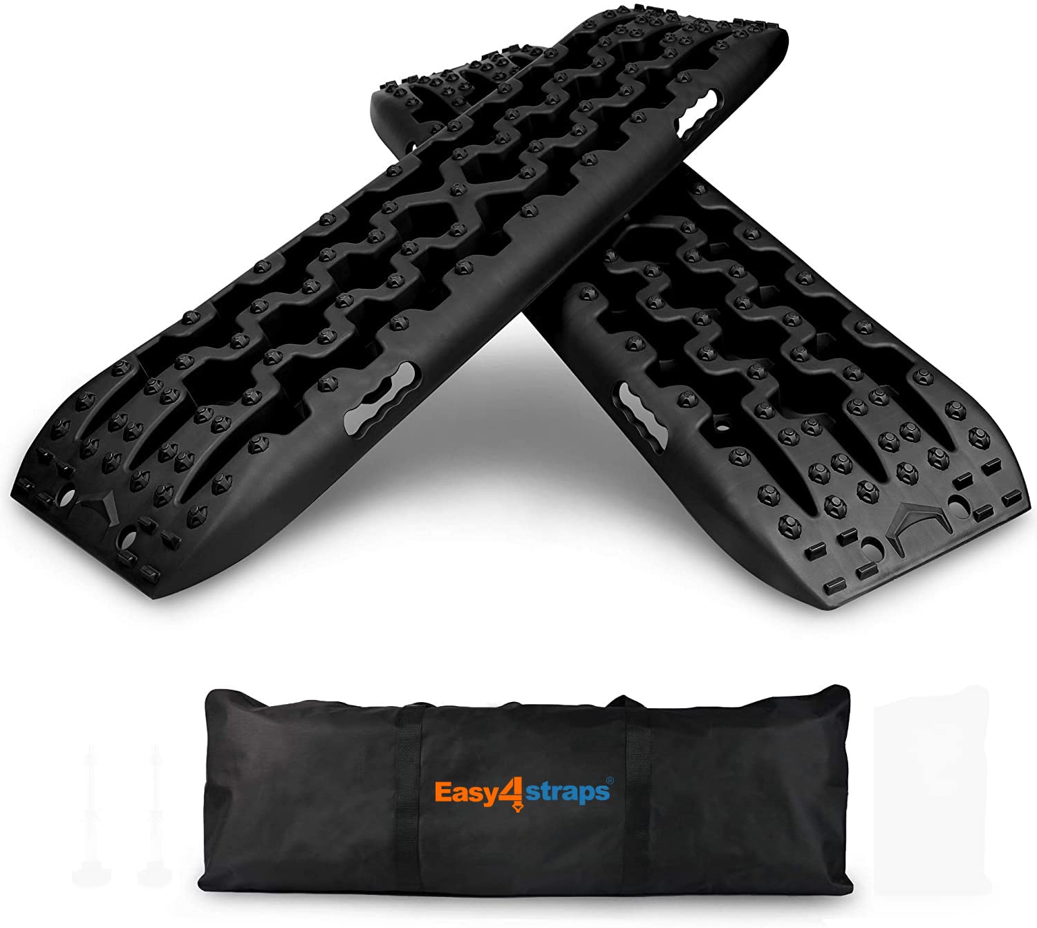 Autofonder 2 x 4 Traktionsplatten 10t Recovery Track Off Road Grip Winter Boards Sand (schwarz) von Autofonder