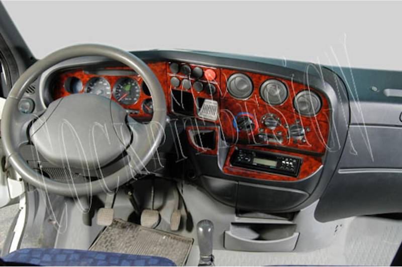 AUTOKLEIDUNG® Cockpit Dekor kompatibel mit Iveco Daily City Bj 01/1999-09/2007 8 Teile | 3D Walnuss Optik von Autokleidung