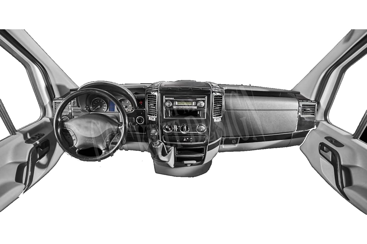 AUTOKLEIDUNG® Cockpit Dekor kompatibel mit Mercedes Sprinter/Volt/Crafter ab Baujahr 04/2006 40 Teile | 3D Titan Optik von Autokleidung