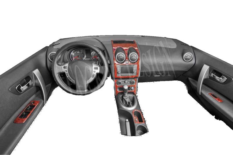 AUTOKLEIDUNG® Cockpit Dekor kompatibel mit Nissan Qashqai ab Baujahr 09/2011 19 Teile | 3D Klavierlack Optik von Autokleidung