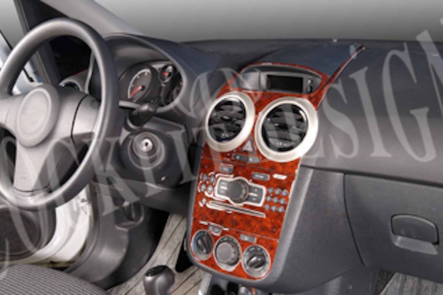 AUTOKLEIDUNG® Cockpit Dekor kompatibel mit Opel Corsa D ab Baujahr 01/2007 13 Teile | 3D Carbon Dark Optik von Autokleidung