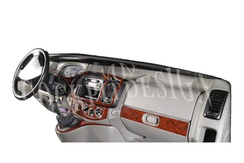 AUTOKLEIDUNG® Cockpit Dekor kompatibel mit Opel Vivaro/Trafic Baujahr 01/2007-01/2011 18 Teile | 3D Walnuss Optik von Autokleidung