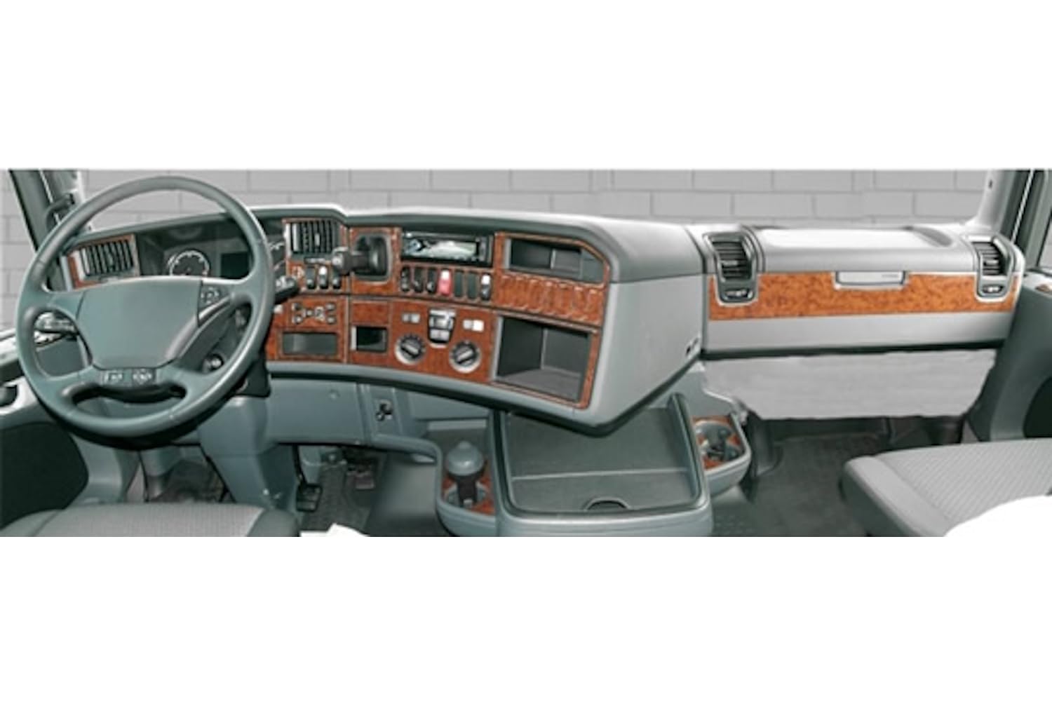 AUTOKLEIDUNG® Cockpit Dekor kompatibel mit Scania R Serie ab Baujahr 10/2009 54 Teile | 3D Titan Optik von Autokleidung
